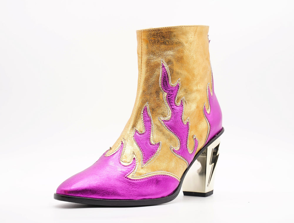 FLAME LIGHTNING HEEL BOOT - MADE TO ORDER