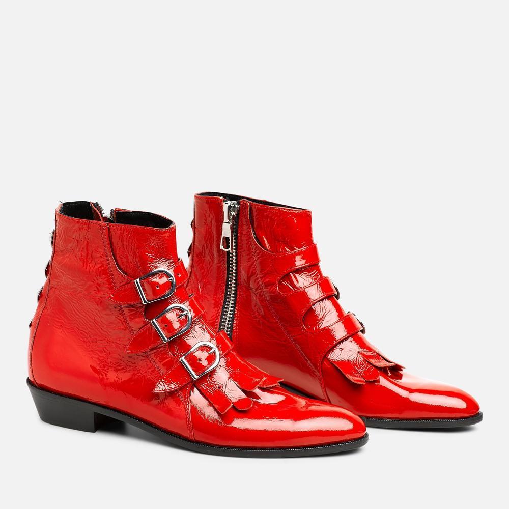 Red patent leather boots new arrivals