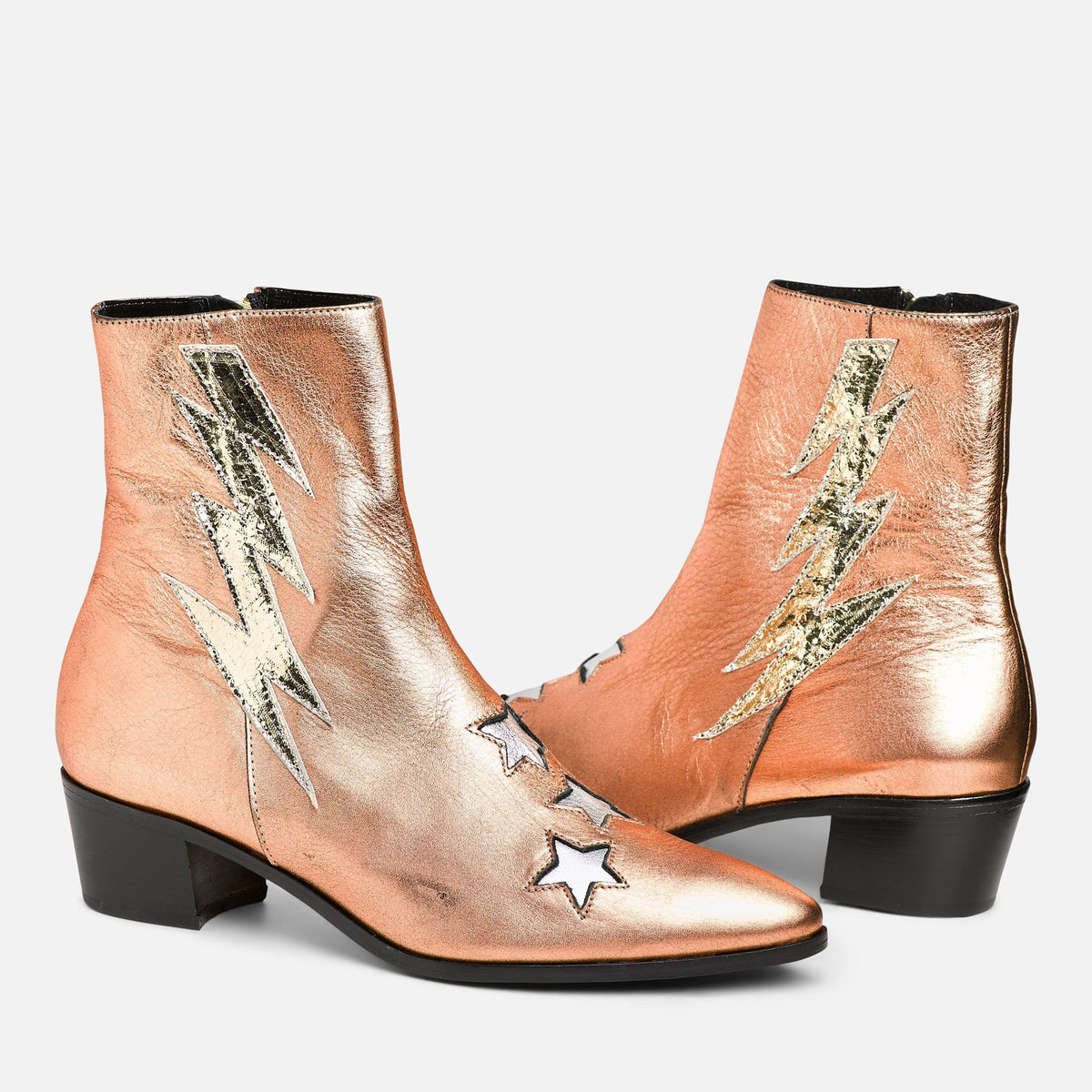 Rose gold 2025 metallic boots