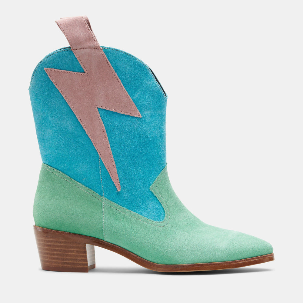 BOLT WESTERN MINT/TURQ/PINK SUEDE - MADE TO ORDER