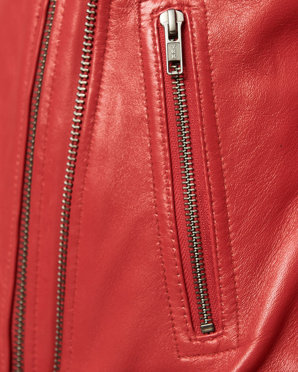 MODERN VICE DOUBLE ZIP MOTO JACKET in CANDY RED