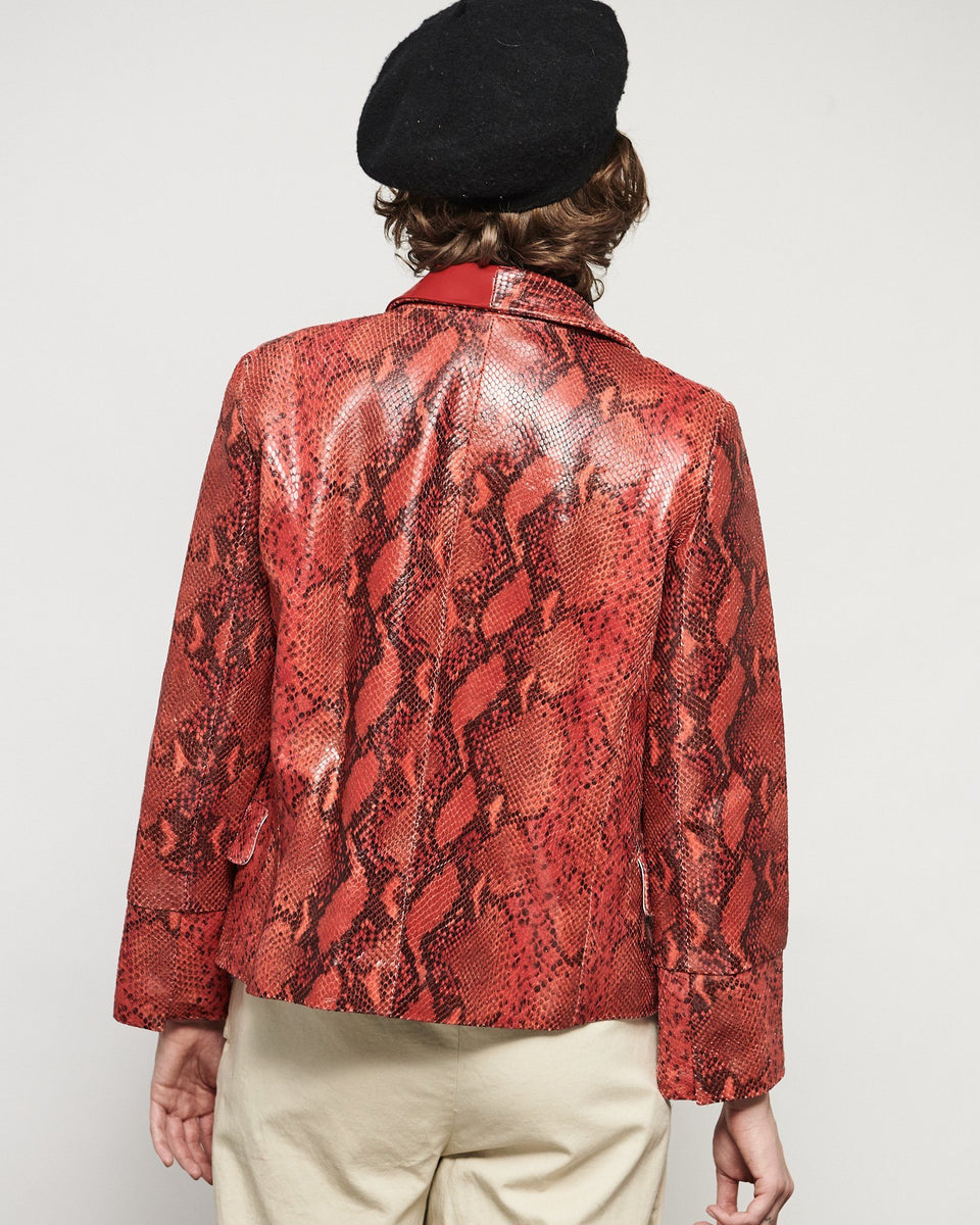 Zara red snakeskin coat hot sale