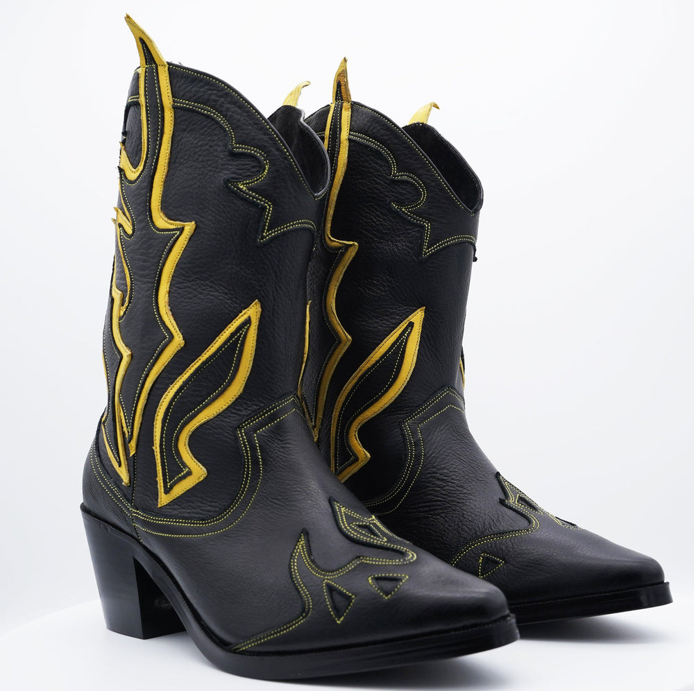 BLACKENED WESTERN BOOT - MADE TO ORDER