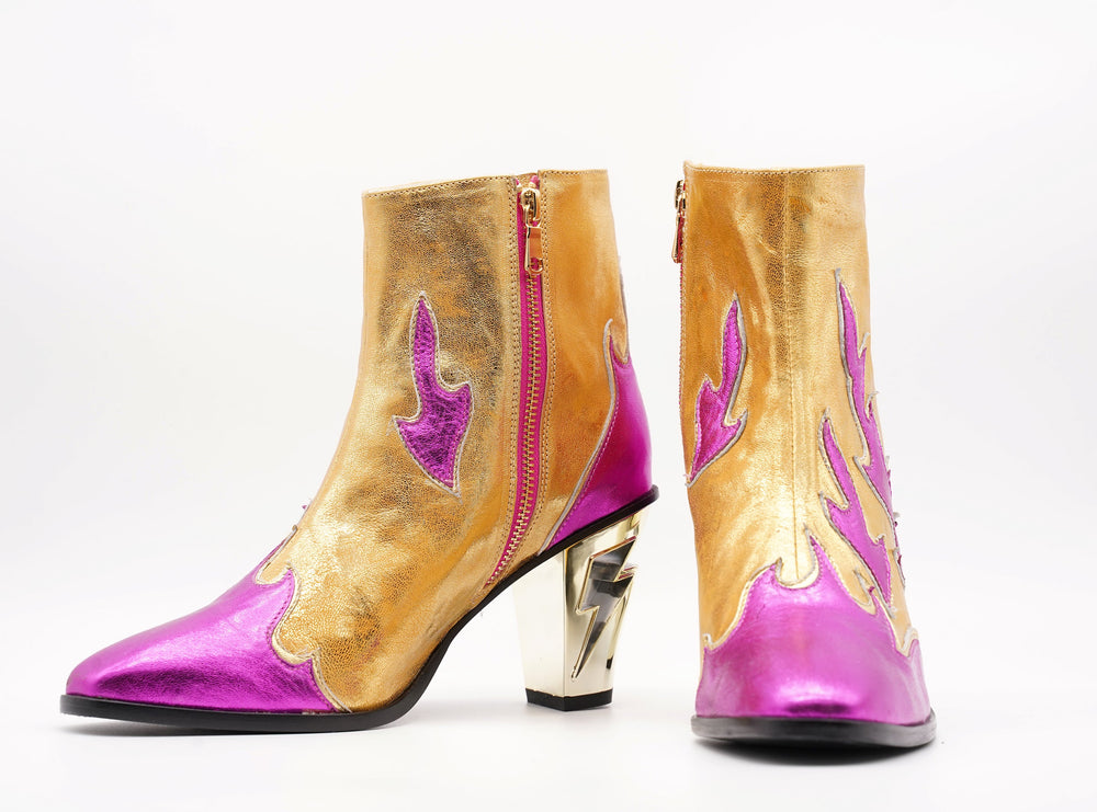 FLAME LIGHTNING HEEL BOOT - MADE TO ORDER