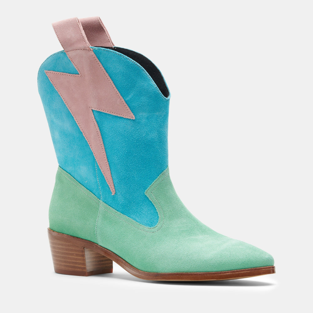 BOLT WESTERN MINT/TURQ/PINK SUEDE - MADE TO ORDER