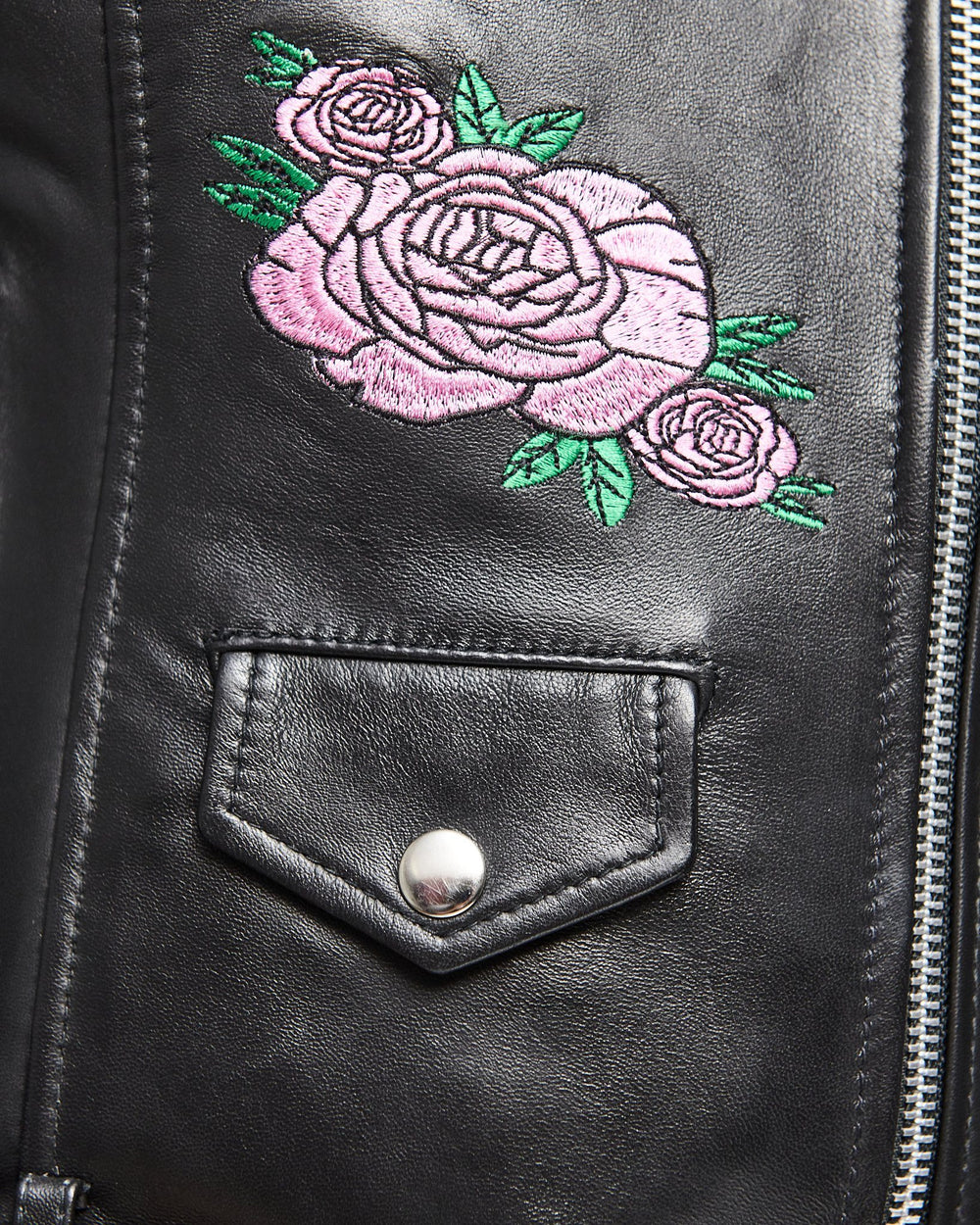 MODERN VICE EMBROIDERED MOTO JACKET