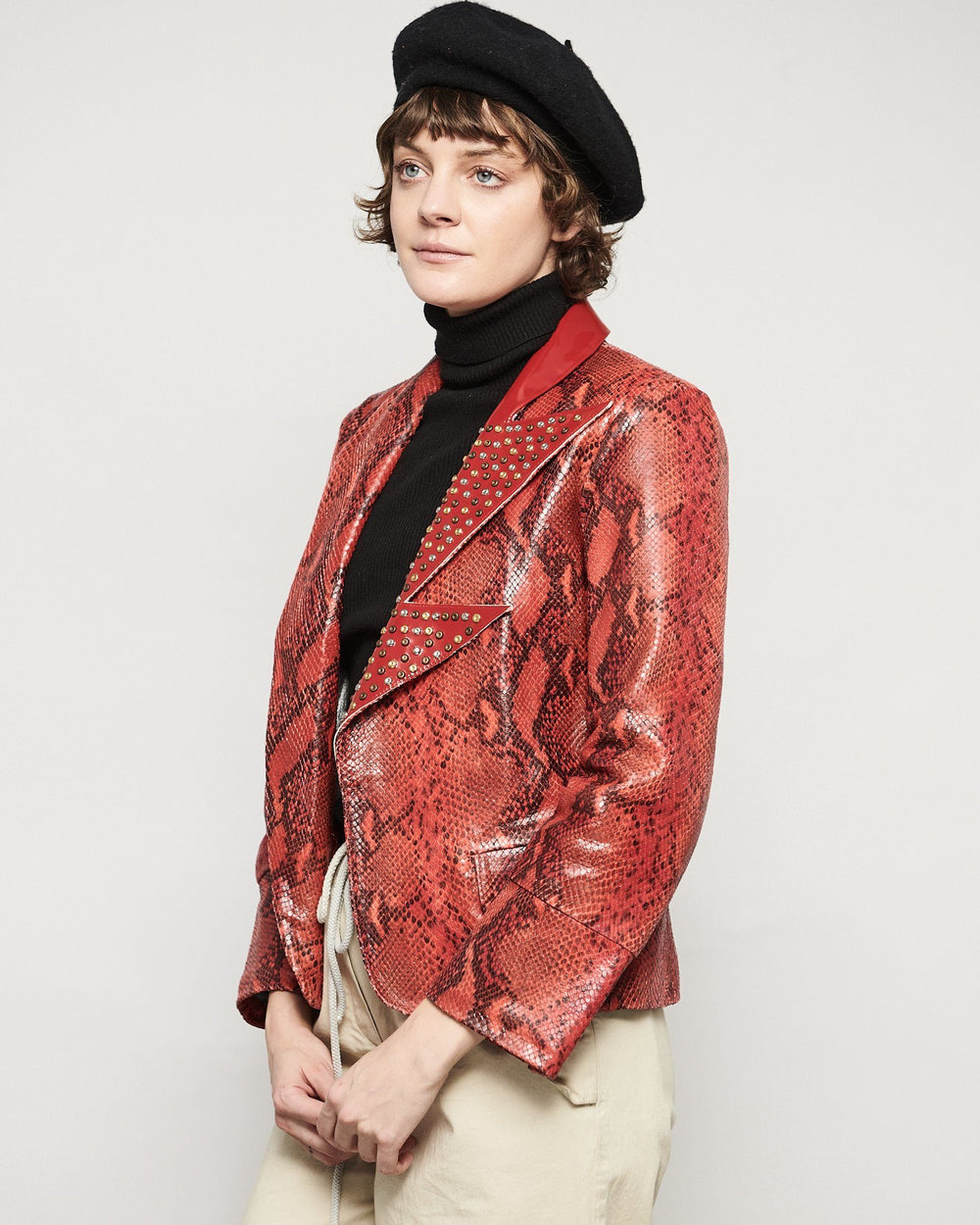 Red online snakeskin jacket