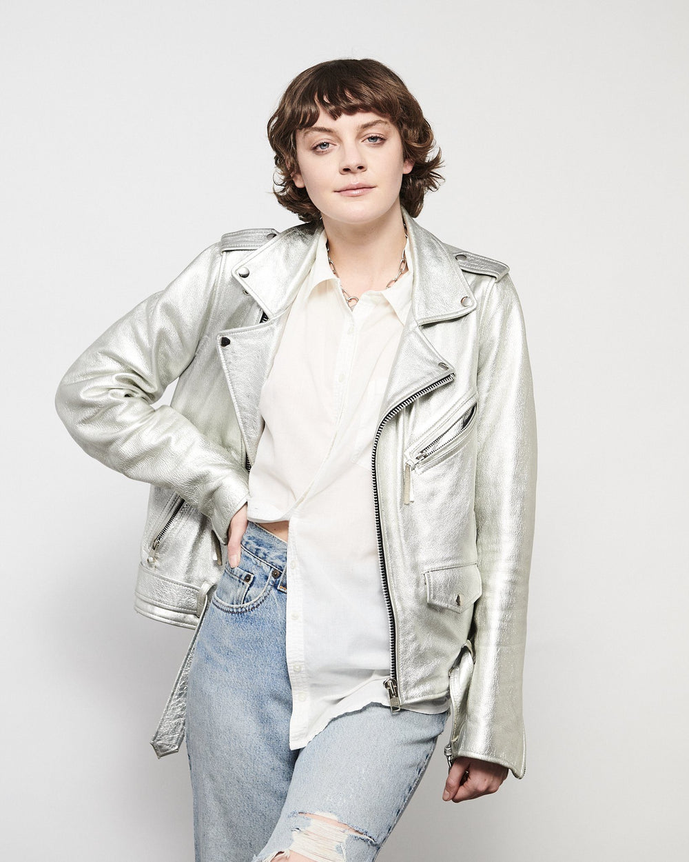 Zara metallic 2025 jacket
