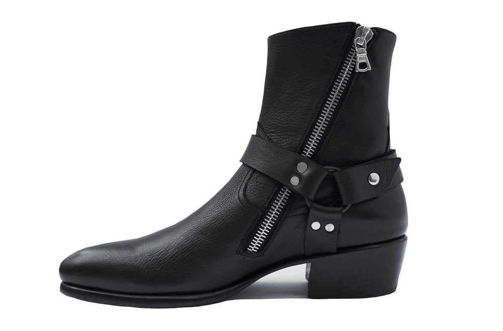 MEN'S MOTO BOOT WITH ASYMETRICAL ZIP - MADE TO ORDER
