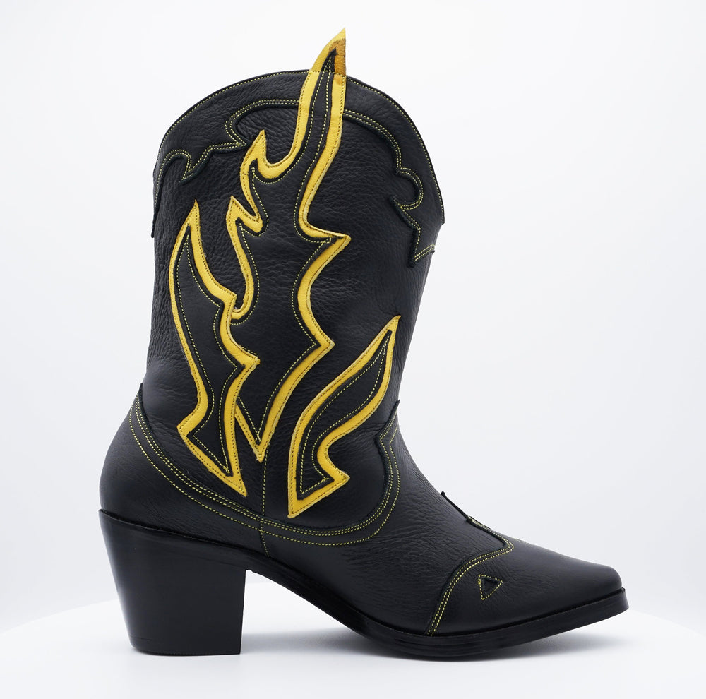 BLACKENED WESTERN BOOT - MADE TO ORDER