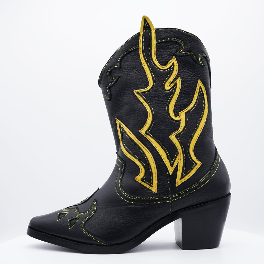 BLACKENED WESTERN BOOT - MADE TO ORDER